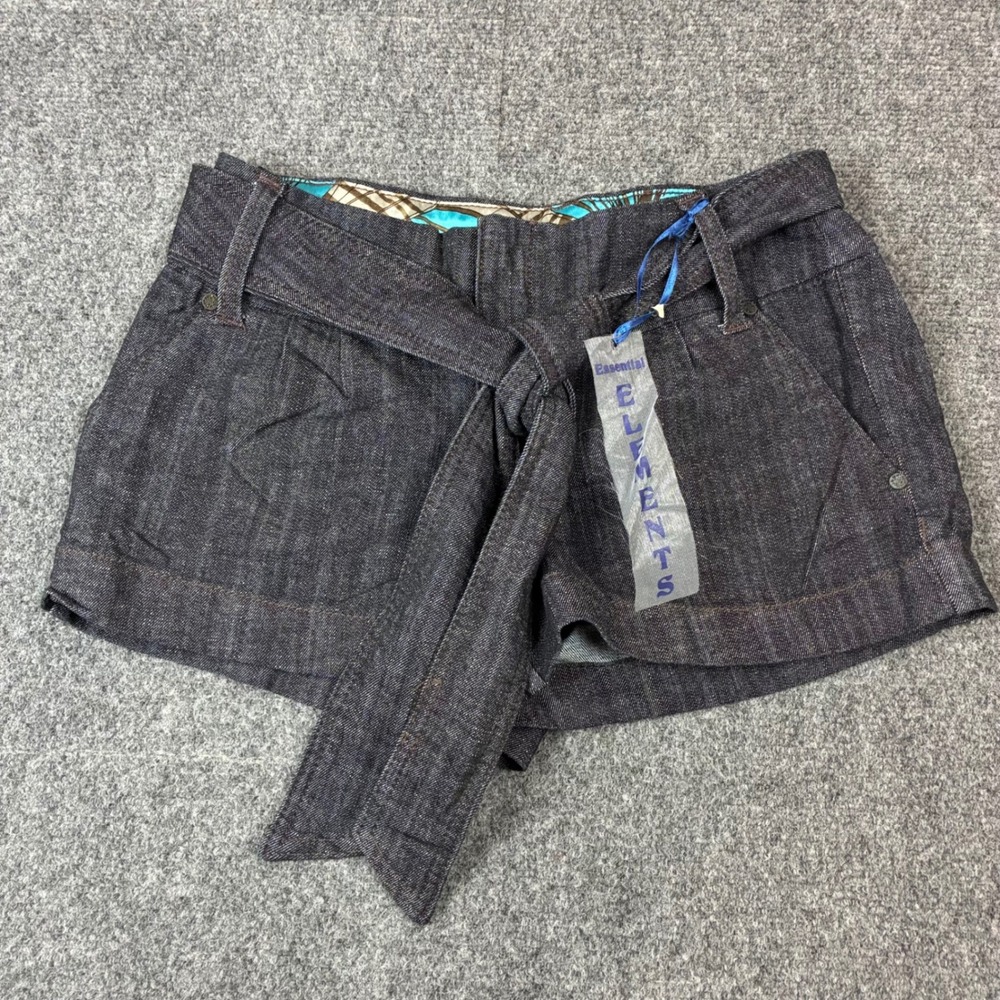 Boom Boom Jeans Dark Wash Denim Tie Waist Shorts Size 11 NWT